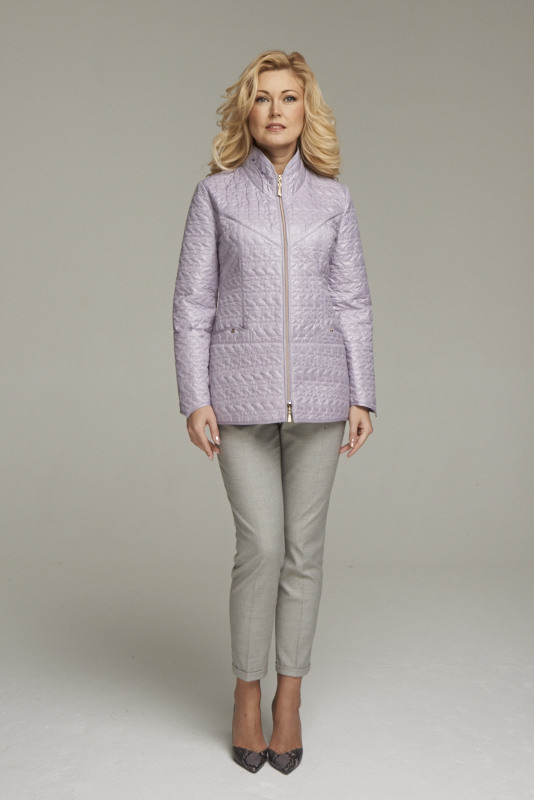 Жакет из стеганного двухстороннего полотна цвета орхидеи